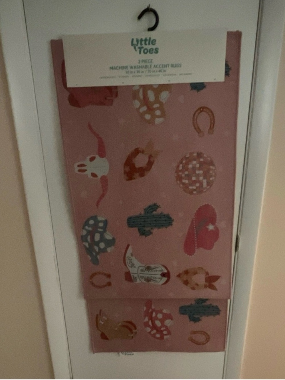 Little Toes Pink Western Print Accent Rugs